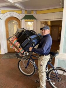 image2 Our dockporter bringing luggage to the hotel from the ferry dock to the Lilac Tree Suites