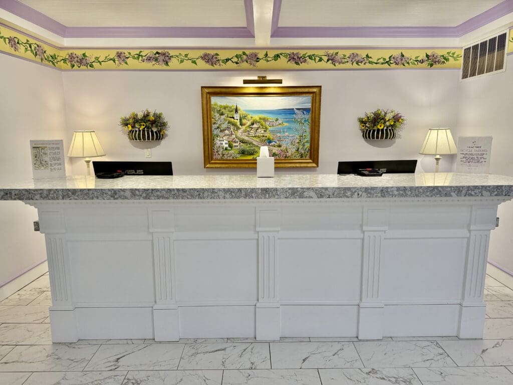 image4 the front desk at the lilac tree suites where guests can check-in or check-out